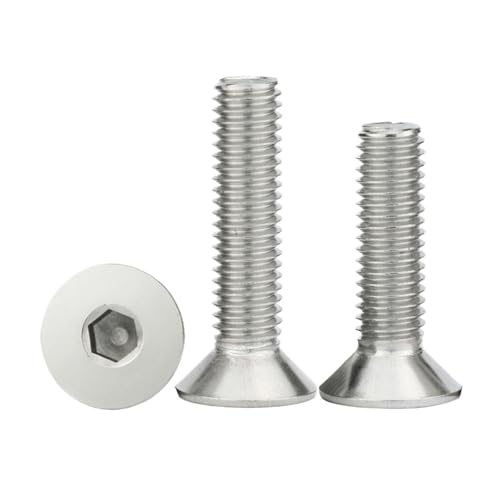 WENH 304 Edelstahl M1.6 M2 M2.5 M3 M4 M5 M6 M8 M10 Sechskant-Senkkopfschraube mit Innensechskant DIN7991(18mm,M3 (50pcs)) von WENH