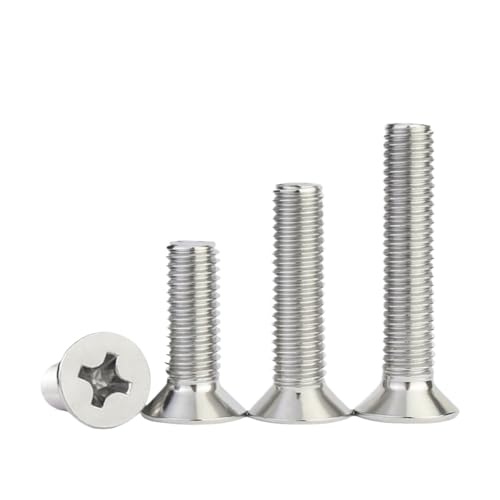 WENH Kreuzschlitz Senkkopfschraube M1 M1.2 M1.4 M1.6 M2 M2.5 M3 M3.5 M4 M5 M6 Edelstahl(4mm,M2 (50pcs)) von WENH
