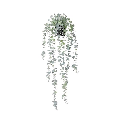 WENH Künstliche Reben Pflanzen Hängen Efeu Grüne Blätter Garten Dekoration Girlande Traube Ohne Topf Gefälschte Grünpflanzen Wohnaccessoires(Eucalyptus Grey) von WENH