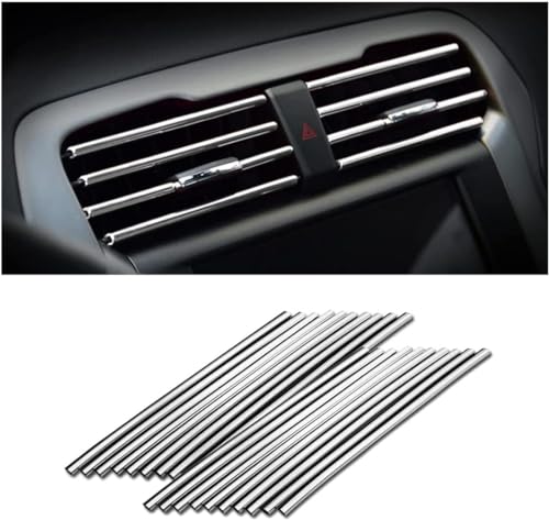 20 PCS Auto-Klimaanlagen-Lüftungs-dekorativer Streifen für Skoda Fabia Hatchback 4 (IV) I 2021-2024, wasserdichte Auto Klimaanlage DIY Dekoration Streifen,Silver von WENINETIES