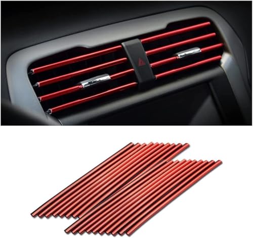 20 PCS Auto-Klimaanlagen-Lüftungs-dekorativer Streifen für Skoda Rapid Spaceback NH I 2013-2024, wasserdichte Auto Klimaanlage DIY Dekoration Streifen,Red von WENINETIES