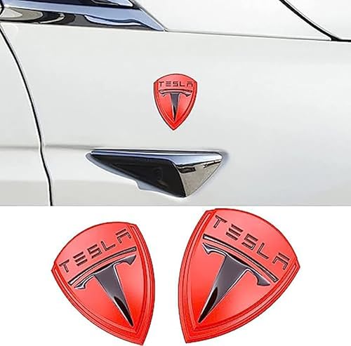 WENINETIES 2 Stück Auto Metall Emblem Aufkleber für Tesla Model Y 2020-2025, 3D Chrom Stereo Karosserie Emblem Zeichen Selbstklebende Logo Sticker Zubehör,C von WENINETIES