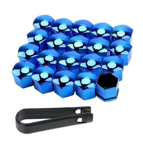 WENINETIES 20 Stück Radmutterabdeckungen für BMW M6 2006-2010 2012-2018, Auto Radschraubenkappen Wasserdicht Staubdicht mit Entfernung Werkzeug,Blue-19mm von WENINETIES