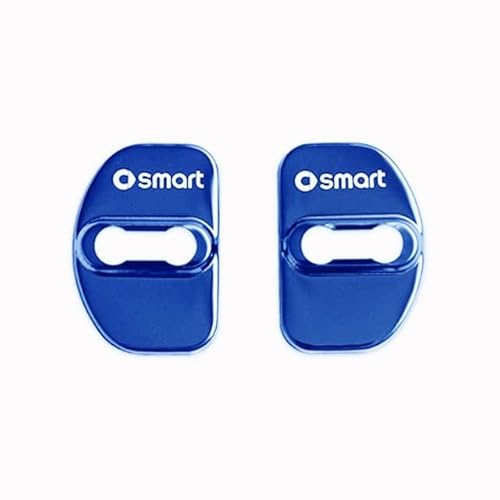 WENINETIES 4 Stück Autotürschlösser Schutzabdeckung für Smart Forfour (Year of Manufacture 2014), Edelstahl Schutz-Schutzkappe Aufkleber Korrosionsschutz Schnalle Auto-Innenraum,Blue von WENINETIES