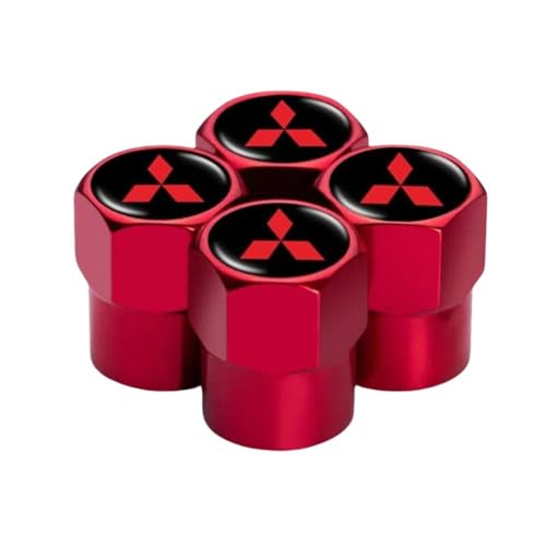 WENINETIES 4 Stück Reifenventilkappen für Mitsubishi Outlander PHEV 2013–2022, Reifenventil Autoreifen Ventil Kappe Staubkappen Auslaufsicher Autoteile,Red WENINETIES 4 Stück Reifenventilkappen für Mitsubishi Outlander PHEV 2013–2022, Reifenventil Autoreifen Ventil Kappe Staubkappen Auslaufsicher Autoteile,Red von WENINETIES