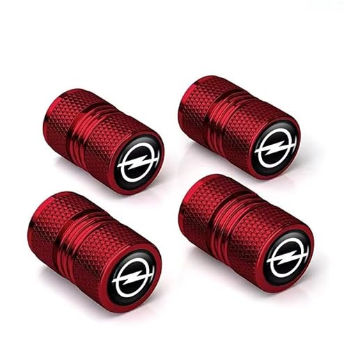WENINETIES 4 Stück Ventilkappen für Opel Adam Antara Astra J K L Combo Corsa D E F Crossland X, Reifenventil Auto-Reifen Ventilabdeckung Auto Autoventil Einfache Montage,Red WENINETIES 4 Stück Ventilkappen für Opel Adam Antara Astra J K L Combo Corsa D E F Crossland X, Reifenventil Auto-Reifen Ventilabdeckung Auto Autoventil Einfache Montage,Red von WENINETIES