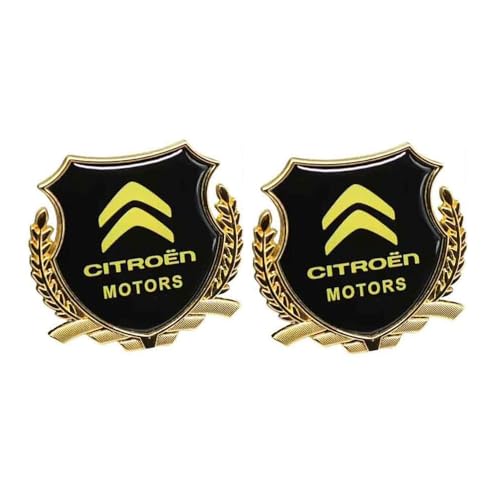 WENINETIES Auto Aufkleber für Citroen C5 Cross Tourer 2014-2017, Logo-Aufkleber Autoaufkleber Aesthetic Sticker Fahrzeugfolie-Selbstklebende Zubehör,Gold Edge-Large von WENINETIES