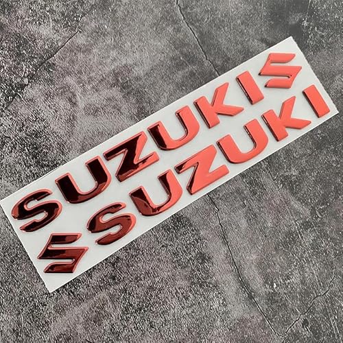 WENINETIES Auto Metall Emblem Aufkleber für Suzuki Ignis MHEV 2020-2022 2023 2024, 3D Chrom Stereo Karosserie Emblem Zeichen Selbstklebende Logo Sticker Zubehör,Red von WENINETIES