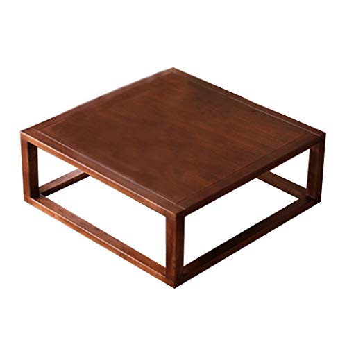 Tatami Couchtisch Brauner Kleiner Holztisch Massivholz Erker Fenstertisch Zapfen- Und Zapfenstruktur Einfacher Kang Tisch Und Tisch Wohnzimmer Und Schlafzimmer (Color : Brown, S : 80 * 80 * 30cm) von WENJ