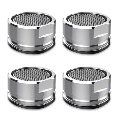 WENJION 4 Stück Filter Wasserhahn 24mm Wasserhahn Siebeinsatz Strahlregler Einsatz Verchromt Anti-Spritz Siebaufsatz Für Küche Bad Waschtisch Armatur Gewindeaufsatz von WENJION