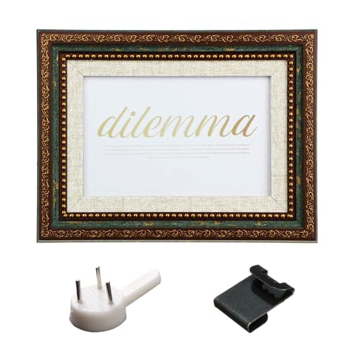 WENJION Bilderrahmen 13x18 Vintage Stil Grün 7 Zoll Fotorahmen Set Zum Aufhängen Und Aufstellen Barockrahmen Für Wohnzimmer Schlafzimmer Esszimmer Mit S-Haken Und Wandnägeln von WENJION