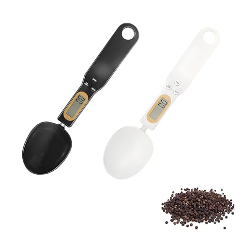 WENJION Digitale Löffelwaage 2er Set – Präzise Messlöffel Gramm Für Küche Mit LCD-Anzeige – Elektronische Feinwaage 500g/0.1g Für Lebensmittel, Gewürze, Backen, Schwarz & Weiß WENJION Digitale Löffelwaage 2er Set – Präzise Messlöffel Gramm Für Küche Mit LCD-Anzeige – Elektronische Feinwaage 500g/0.1g Für Lebensmittel, Gewürze, Backen, Schwarz & Weiß von WENJION