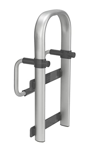 WENKO Badewannen-Einstiegshilfe Secura Premium - Wannengriff, verstellbar, bis 150 kg belastbar, Aluminium, 25.5 x 51 x 17.5 cm, Silber matt von WENKO