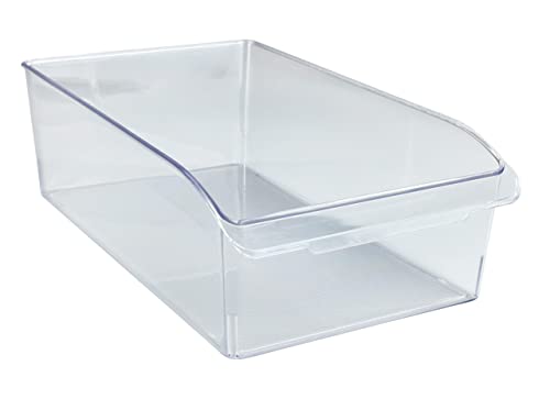 WENKO Küchenschrank-Organizer L, lebensmittelechte Aufbewahrungsbox für Vorratsschrank und Küchenregal zum Sortieren von Lebensmitteln, transparentes Design, 21 x 11 x 37 cm, aus robustem PET von WENKO