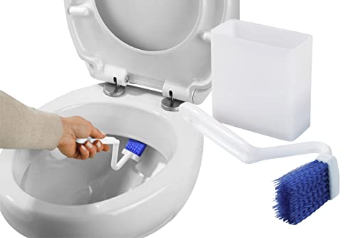Maximex WC-Randreiniger mit Box - Inklusive Wandaufbewahrungsbox mit 2 Saugnäpfen, Polypropylen, 4.5 x 23 x 9.2 cm, Weiß von Maximex