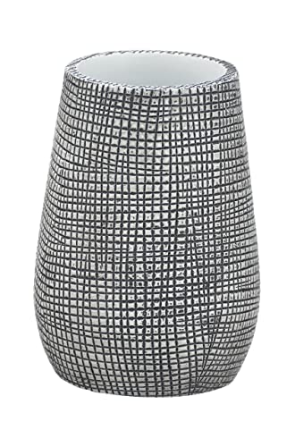 WENKO Zahnputzbecher Gilba - Zahnbürstenhalter für Zahnbürste und Zahnpasta, Polyresin, 8.1 x 11.5 x 8.1 cm, Weiß, Schwarz/Weiß WENKO Zahnputzbecher Gilba - Zahnbürstenhalter für Zahnbürste und Zahnpasta, Polyresin, 8.1 x 11.5 x 8.1 cm, Weiß, Schwarz/Weiß von WENKO