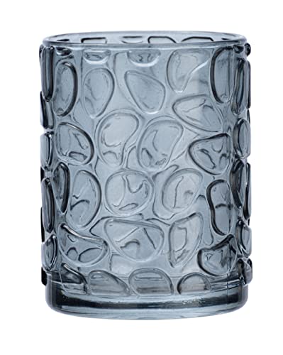 WENKO Zahnputzbecher Vetro Grau rund Echtglas - Zahnbürstenhalter für Zahnbürste und Zahnpasta, Glas, 7.5 x 10 x 7.5 cm, Grau von WENKO