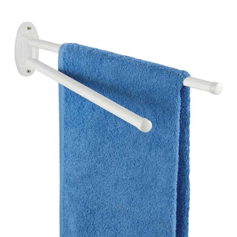 Wenko Handtuchhalter mit 2 beweglichen Armen, ovaler Basis, Basic von WENKO-WENSELAAR GmbH & Co. KG