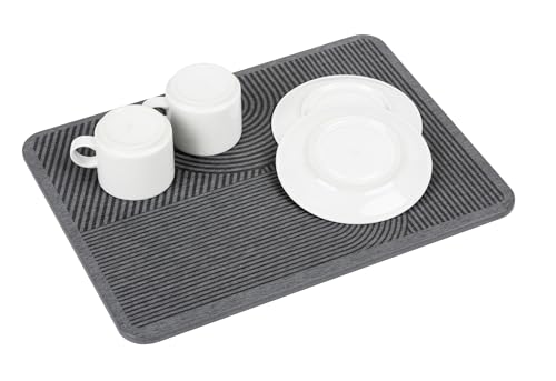 Abtropfmatte Mod. Damon schnelltrocknend Diatomit Küchenzubehör wasserabsorbierend mit Silikonfüßen und Schleifpapier 40x30 cm grau hygienisch Abtropfmatte Mod. Damon schnelltrocknend Diatomit Küchenzubehör wasserabsorbierend mit Silikonfüßen und Schleifpapier 40x30 cm grau hygienisch von WENKO
