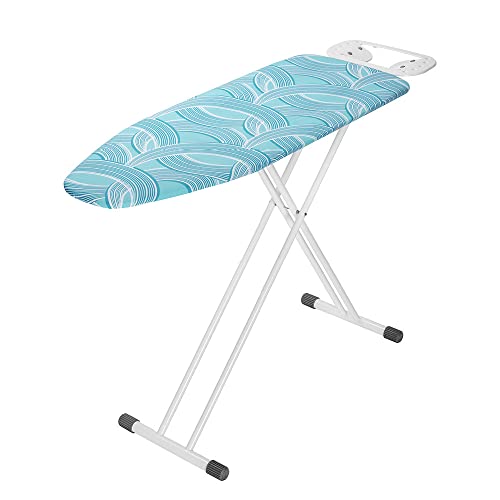 WENKO Bügeltisch Supreme, Bügelbrett mit großer Bügelfläche (120x42 cm) und extra dicker Polsterung, rückenschonend höhenverstellbar, stabiles Gestell aus Metall in Weiß, zusammengeklappt: 164x42x6 cm von WENKO