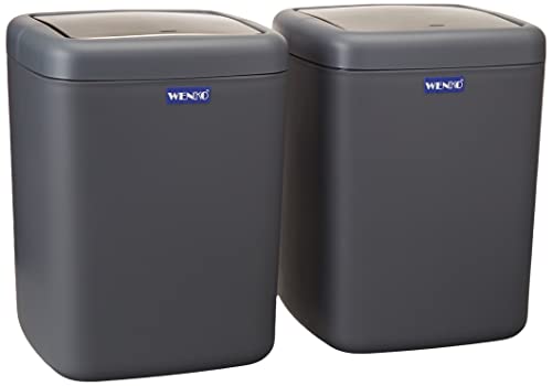 Wenko 23979100 2 cubos con tapa abatible Barcelona S Anthrazit von WENKO