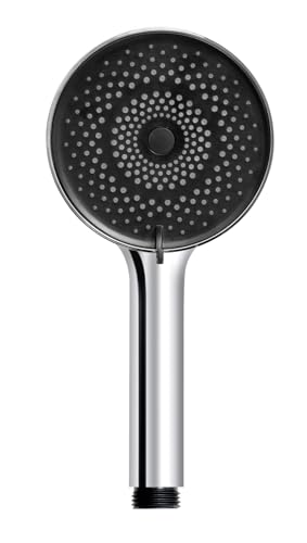 Duschkopf Mod. Softwater wassersparende Handbrause Regendusche mit Noppen und 3 Funktionen Universalanschluss Ø 12 cm ABS Chrom Schwarz Duschkopf Mod. Softwater wassersparende Handbrause Regendusche mit Noppen und 3 Funktionen Universalanschluss Ø 12 cm ABS Chrom Schwarz von WENKO