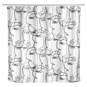 home24 Duschvorhang Faces Polyester Weiß 180 x 200cm von home24