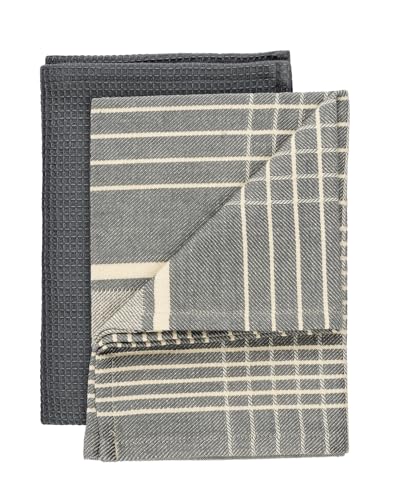 Geschirrtuch Mod. Tito 2er Set saugstarke schnelltrocknende Geschirrtücher grau Baumwolle in Waffeloptik und Streifen Küchentücher 45x65 cm Geschirrtuch Mod. Tito 2er Set saugstarke schnelltrocknende Geschirrtücher grau Baumwolle in Waffeloptik und Streifen Küchentücher 45x65 cm von WENKO