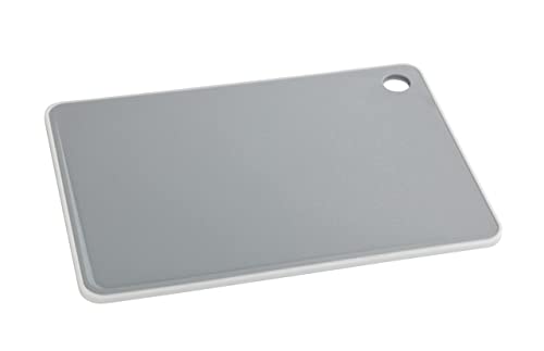 WENKO Schneidebrett Basic L - Küchenbrett, Schneidbrett mit Saftrille und Griffloch, antibakteriell, Polypropylen, 36 x 0.9 x 26 cm, Hellgrau WENKO Schneidebrett Basic L - Küchenbrett, Schneidbrett mit Saftrille und Griffloch, antibakteriell, Polypropylen, 36 x 0.9 x 26 cm, Hellgrau von WENKO