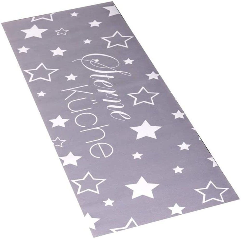 Teppich Küchenteppich Sterne 46 x 120 x 0,3 cm Stars, WENKO, rechteckig, Höhe: 0,3 mm, Läufer Matte Küchenmatte rutschfest von WENKO