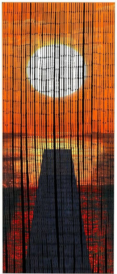 Türvorhang Sonnenuntergang, WENKO, Hakenaufhängung (1 St), abdunkelnd, handgearbeitet von WENKO