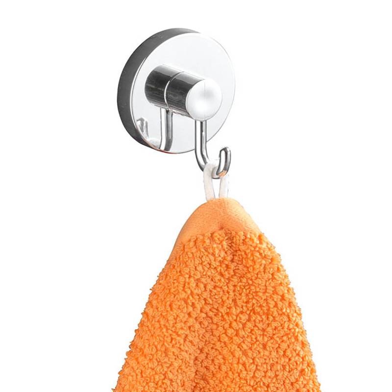 home24 Vacuum-Loc Haken I 4er-Set Edelstahl, verchromt / ABS-Kunststoff Silber Ø 6cm von home24