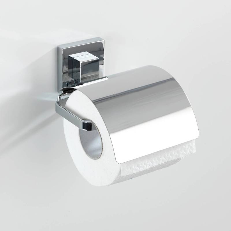 home24 Vacuum-Loc Toilettenpapierhalter Halter: Edelstahl rostfrei Loc: Acrylnitril-Butadien-Styrol ABS Silber 13 x 12 x 14cm von home24