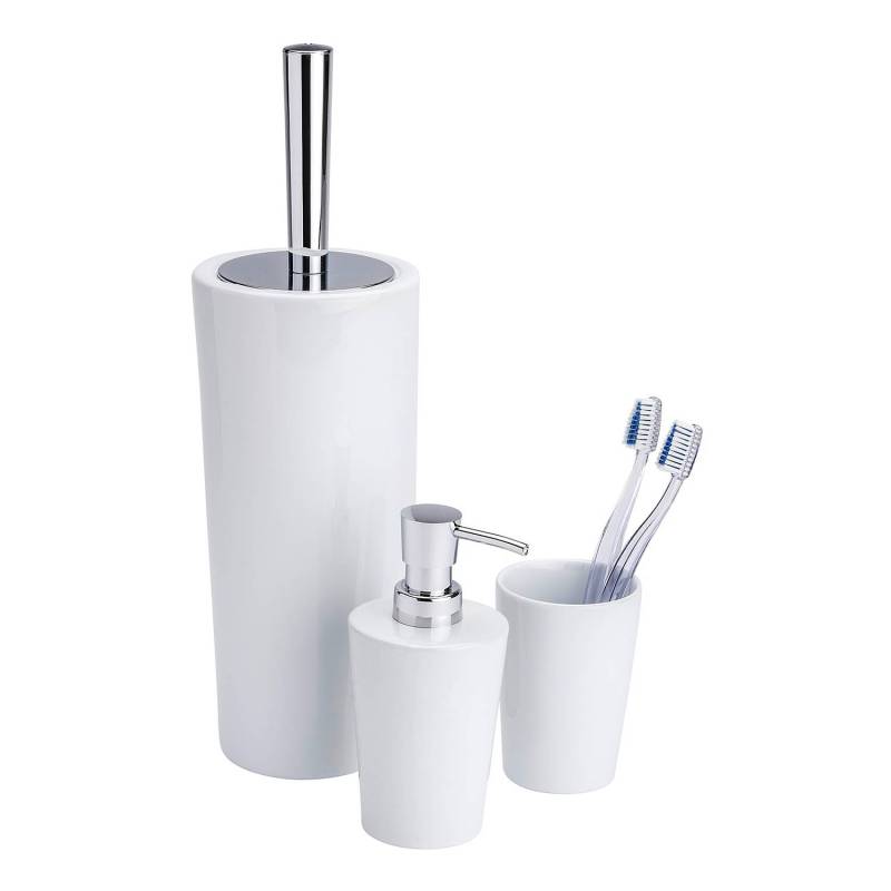 home24 WC-Garnitur Bürstenhalter: Keramik Stiel: ABS Plastik Weiß von home24