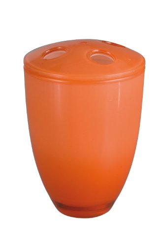Wenko 17256100 Zahnbürstenhalter Colori - Kunststoff, Ø 7.7 x 11.3 cm, orange von WENKO