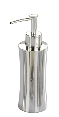 WENKO 17274545 Seifenspender Pieno - Flüssigseifen-Spender, Fassungsvermögen 0.165 L, Edelstahl rostfrei, 8 x 19.5 x 5.7 cm, Glänzend von WENKO