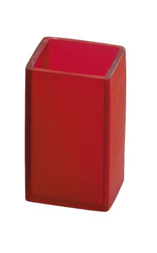 WENKO 18324100 Zahnputzbecher Sorano Rot, Kunststoff - Polyresin, 6.5 x 10.9 x 6.5 cm, Rot von WENKO