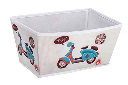 WENKO 21610100 Aufbewahrungskorb Vintage Scooter M - Badkorb, Polypropylen, 31.5 x 14 x 21.5 cm von WENKO