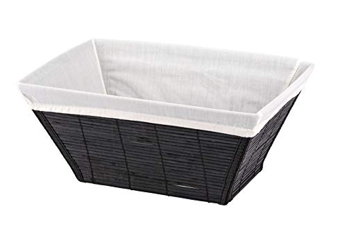 WENKO 21634100 Aufbewahrungskorb Bambus L - Badkorb, 31 x 14 x 21 cm, schwarz von WENKO