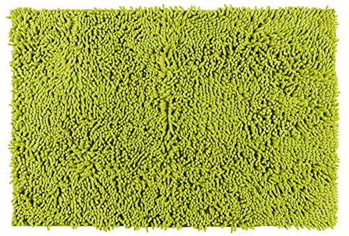 WENKO 22338100 Badteppich Chenille Duschmatte, Polyester, anisgrün, 80 x 50 x 3 cm von WENKO