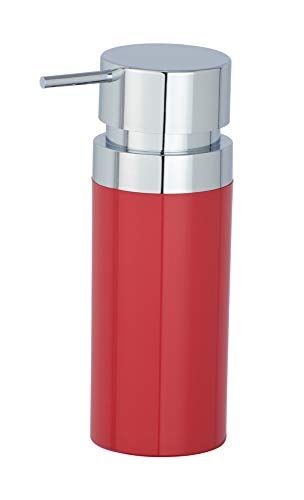 WENKO 22564100 Seifenspender Inca Red, Flüssigseifen-Spender, Spülmittel-Spender Fassungsvermögen: 0,3 l, Acrylnitril-Butadien-Styrol (ABS), 10 x 18,5 x 7 cm, rot von WENKO