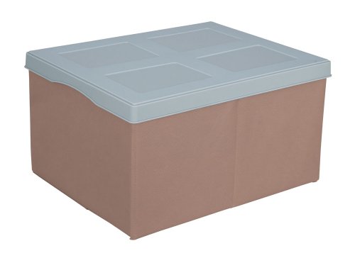 WENKO 2770003100 Aufbewahrungsbox Concept L - faltbar, Polyester, Kunststoff, 50 x 28 x 40 cm, beige-grau von WENKO