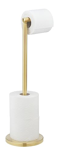 WENKO 2in1 Stand Toilettenpapierhalter Gold von WENKO