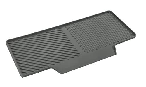 WENKO Abtropfmatte Mod. Neli, Kunststoffmatte zum Abtropfen von Geschirr und Besteck, geneigte Fläche und Rillenstruktur für optimalen Wasserablauf, schützt vor Kratzern, in edlem Grau, 20 x 3 x 40 cm von WENKO