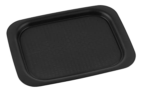 WENKO Anti-Rutsch Tablett XL Schwarz, hochwertiges Kunststofftablett mit rutschfester Oberfläche & strukturierter Unterseite, mit praktischen Tragegriffen zum Servieren von Speisen, 45,5 x 2,3 x 33 cm von WENKO