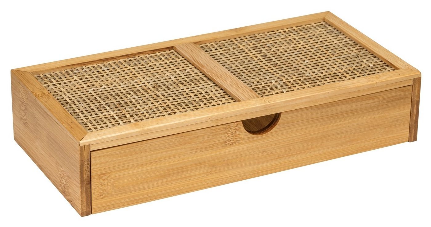WENKO Aufbewahrungsbox ALLEGRE, Braun, B 28 cm, Bambus, Rattan von WENKO