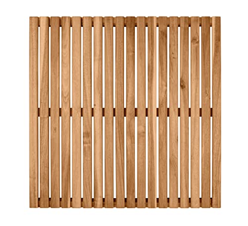 WENKO Baderost Indoor & Outdoor Acacia, Duschrost aus FSC® zertifiziertem Akazienholz für den Innen- und Außenbereich, ideal für Dusche, Sauna und Pool, Unterseite rutschhemmend, (B x T): 55 x 55 cm von WENKO