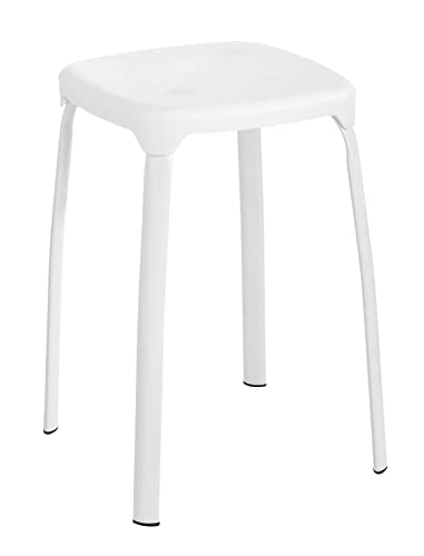 WENKO Badhocker Losani - Sitzhocker, Kunststoff, 28 x 45 x 28 cm, Weiß von WENKO