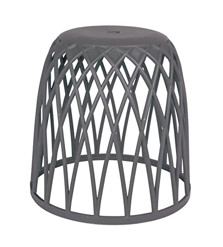 WENKO Badhocker Omio Anthrazit - Hocker, Sitzhocker, Wohnhocker Fassungsvermögen: 38 l, Polypropylen, 43.5 x 43.5 x 43.5 cm, Anthrazit von WENKO