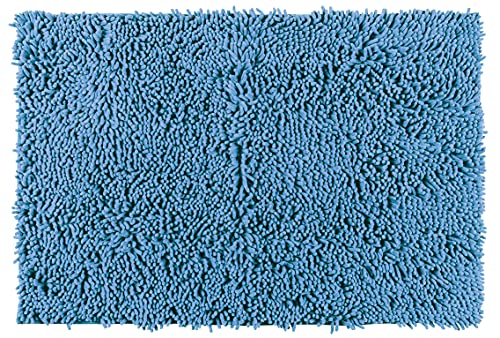 WENKO Badteppich Chenille Ocean Blue - Duschmatte, Polyester, 50 x 80 cm, Blau von WENKO